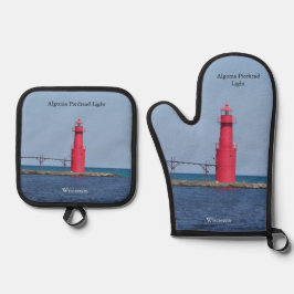 Algoma Pierhead Light Ofenhandschuh & Topflappen-Set