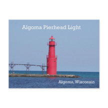Algoma Pierhead Light Post Card