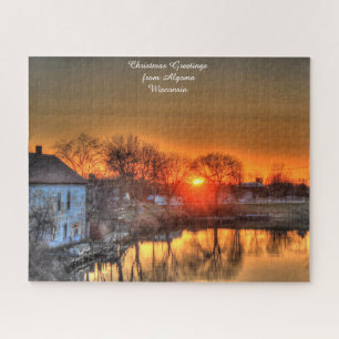 Algoma Wisconsin. Vœux de Noël Puzzle