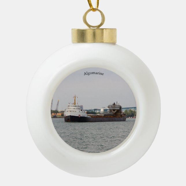 Algomarinkugel oder Schneeflocke Keramik Kugel-Ornament (Vorderseite)