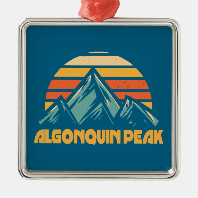 Algonquin Peak Retro Türkis Ornament Aus Metall (Vorne)
