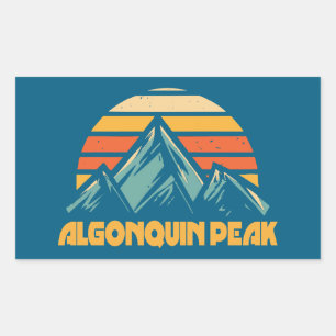 Algonquin Peak Retro Türkis Rechteckiger Aufkleber