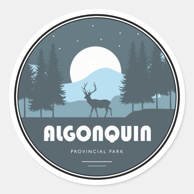 Algonquin Provincial Park Deer Runder Aufkleber (Vorderseite)