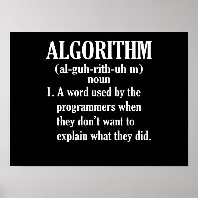 Algorithm Definition Computerprogrammierung Poster (Vorne)