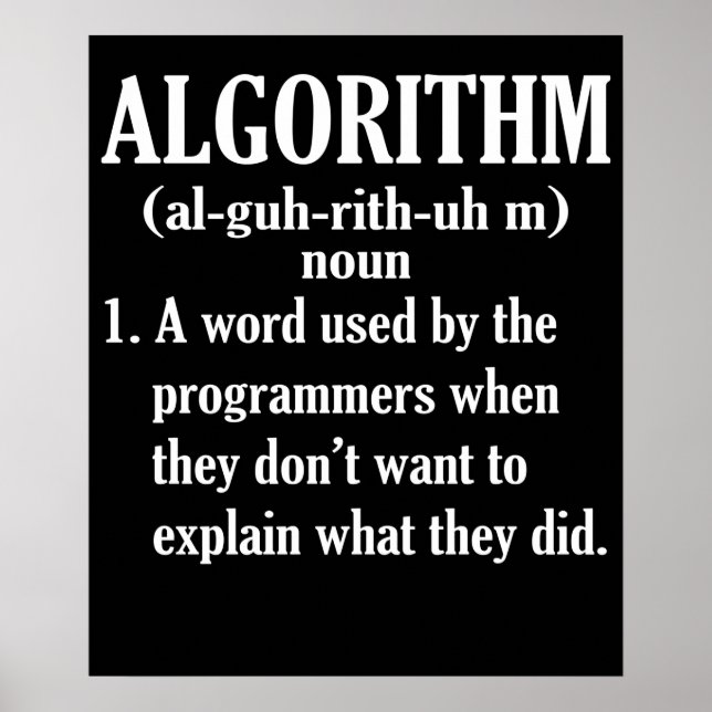 Algorithm Definition Computerprogrammierung Poster (Vorne)
