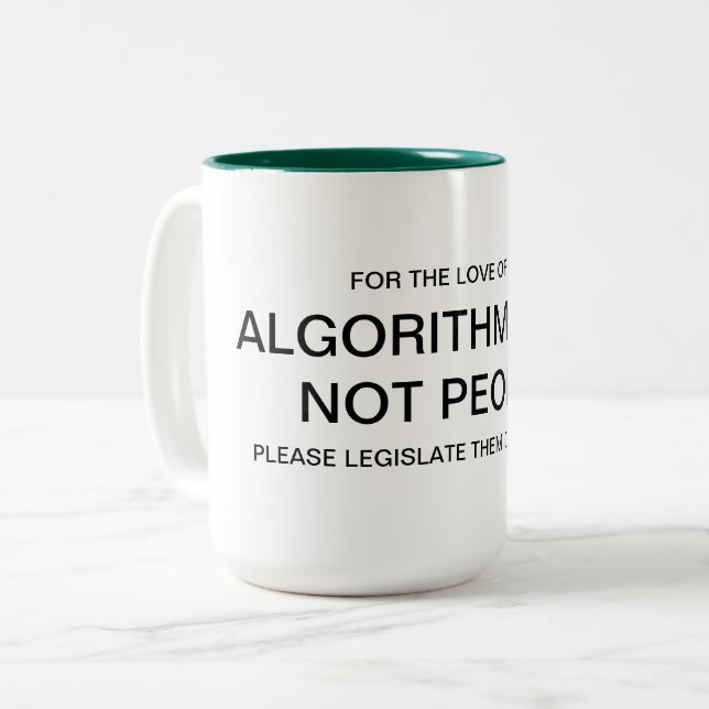 ALGORITHMEN SIND KEINE MENSCHEN-Tasse Zweifarbige Tasse (Vorderseite Links)