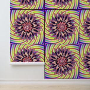 Algorithmisches Farbige Florale Mandala-Kunstmuste Tapete