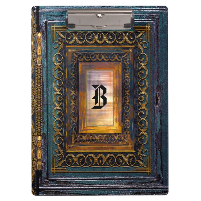 Algortex Elkin Old Book Style Cool Monogramm Klemmbrett (Vorderseite)