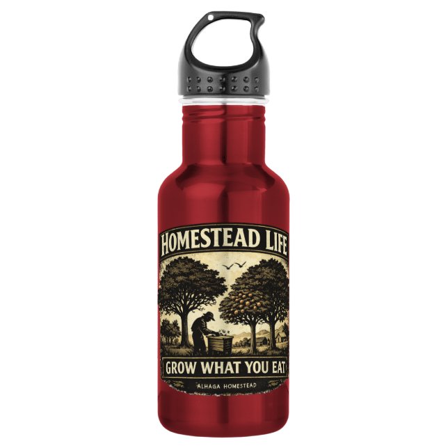 Alhaga Heim -  Edelstahlflasche (Vorderseite)