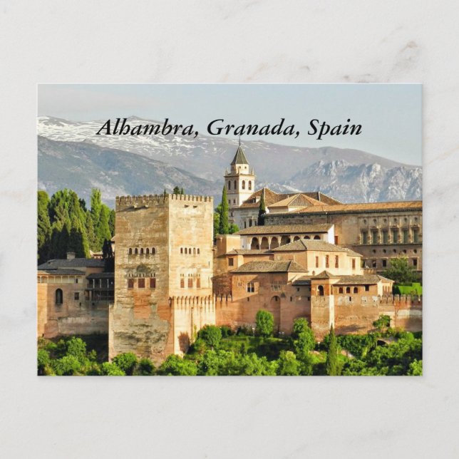 Alhambra, Granada, Andalusien, Spanien Postkarte (Vorderseite)
