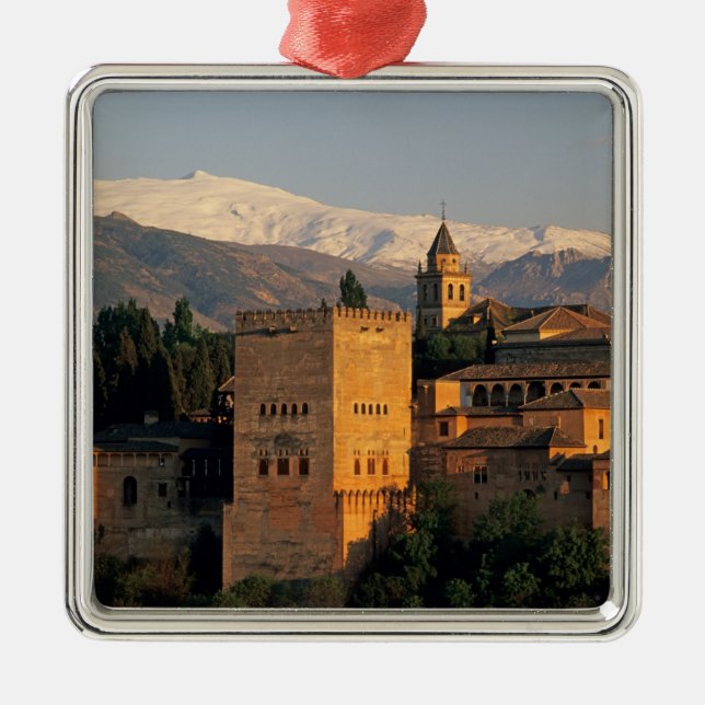 Alhambra; Granada; Andaslusia, Spanien, Sierra Silbernes Ornament (Vorne)