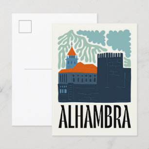 Alhambra Granada Spanien abstraktes Reiseland Postkarte