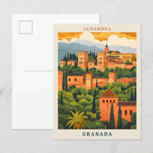 Alhambra Granada Spanien Elegantes Ambiente Postkarte