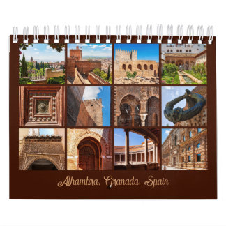 Alhambra, Grenade, Espagne Calendrier des 12 mois