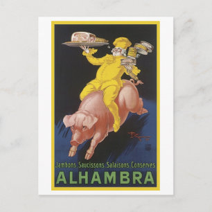 Alhambra Ham Flying Pig Anzeige Postkarte