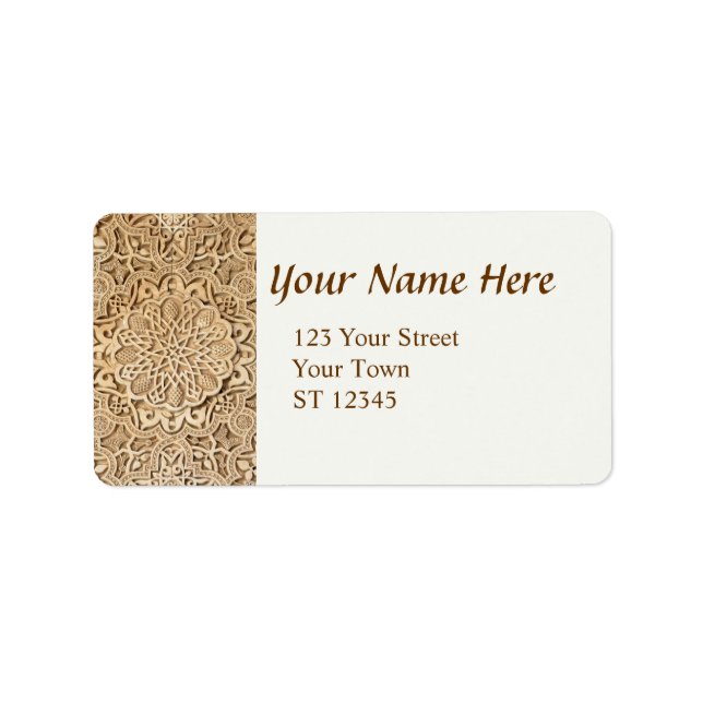 Alhambra Muster mit Ihrer Adresse Adressaufkleber (Vorne)