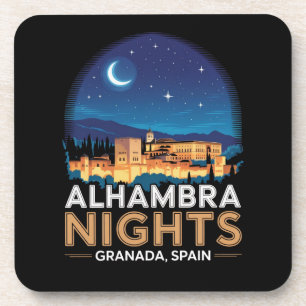 Alhambra Nights - Granada Spanien Reisen Kunst, Di Getränkeuntersetzer