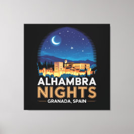 Alhambra Nights - Granada Spanien Reisen Kunst, Di Leinwanddruck