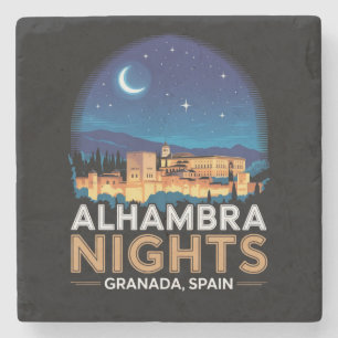 Alhambra Nights - Granada Spanien Reisen Kunst, Di Steinuntersetzer
