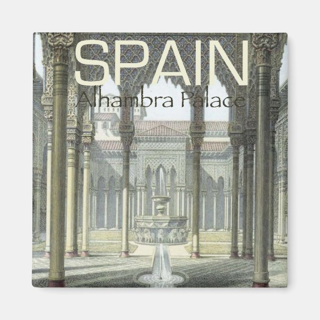 Alhambra Palace Espagne Souvenir Frigo Magnet (Devant)