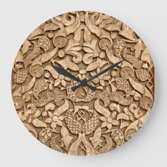 Alhambra pattern Wall Clock Große Wanduhr (Vorderseite)