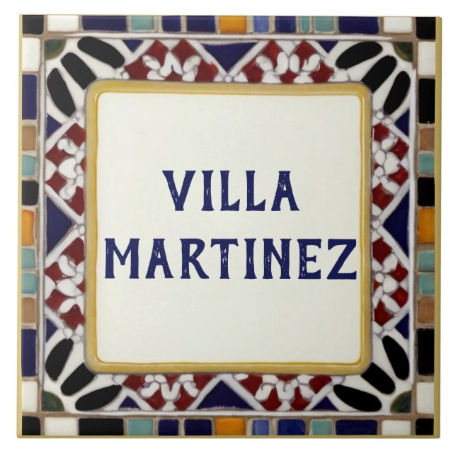 Alhambra Persönliche Familie Custom House Name-Zei Fliese (Vorderseite)