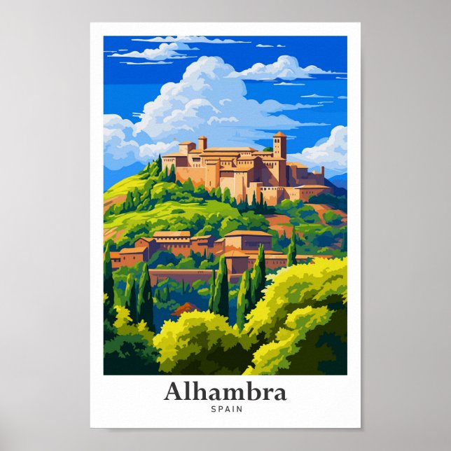 Alhambra Spanien Kunst, Dichtung und Musik Poster (Vorne)