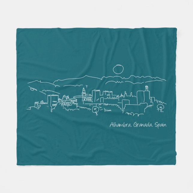 Alhambra Sunset Fleecedecke (Vorderseite (Horizontal))