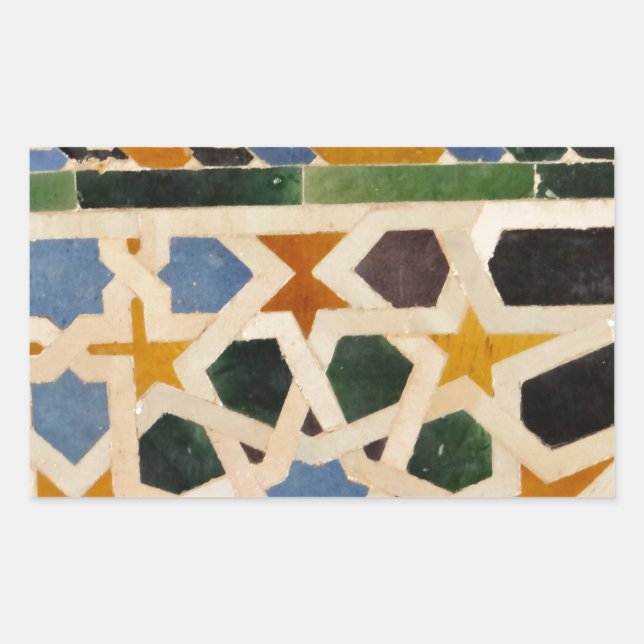 Alhambra Wall Tile #3 Rechteckiger Aufkleber (Vorderseite)