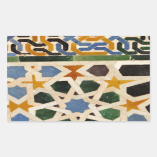 Alhambra-Wand-Fliese #3 Rechteckiger Aufkleber