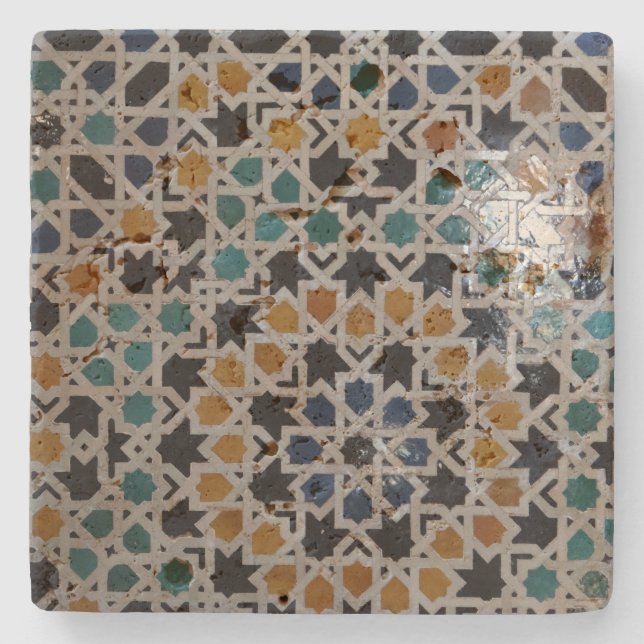 Alhambra-Wand-Fliese #9 Steinuntersetzer (Vorderseite)