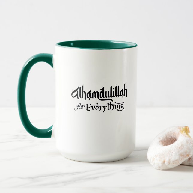 Alhamdulillah for Everything Minimal Islamic Gift Tasse (Mit Donut)