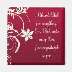 Alhamdulillah roter BlumenKühlschrankmagnet Magnet