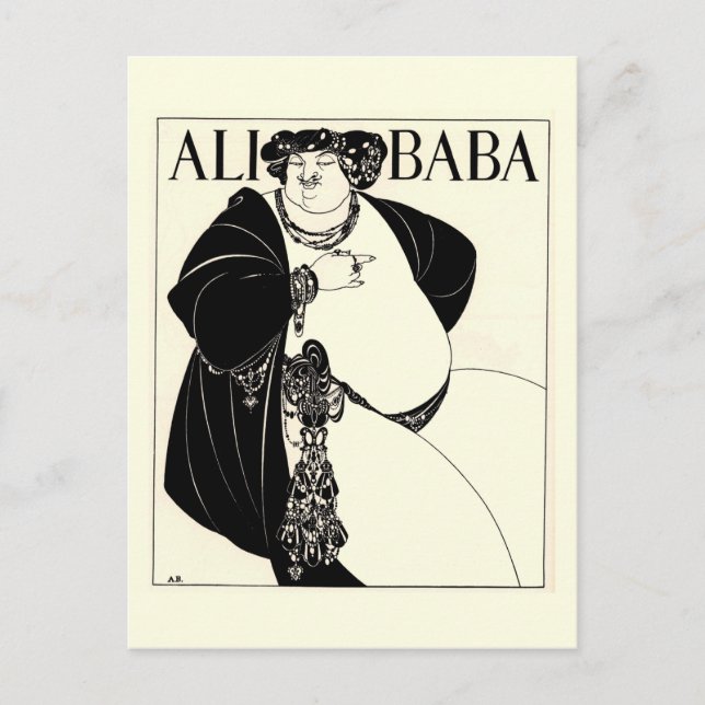 Ali Baba von Aubrey Beardsley Postkarte (Vorderseite)