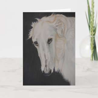 Alia Borzoi Dog Art Grußkarte Karte