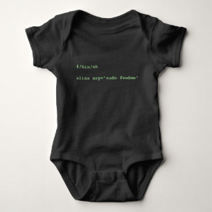 alias cry="sudo feed" Baby Bodysuit Strampler