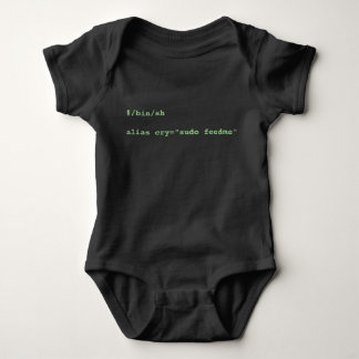 alias cry="sudo feed" Baby Bodysuit Strampler