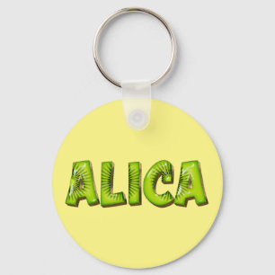Alica Name Kiwi Design Porte-clés