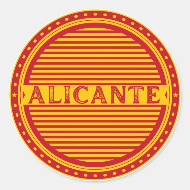 Alicante City Pride Emblem – Spanish Identity Runder Aufkleber (Vorderseite)