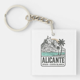 Alicante Sketch Santa Bárbara Castle Costa Blanca  Schlüsselanhänger