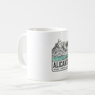 Alicante Skizze Santa Bárbara Burg Costa Blanca Kaffeetasse
