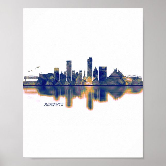 Alicante Skyline Poster (Vorne)