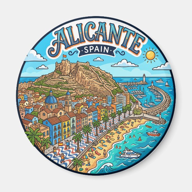 Alicante, Spanien Spanien Magnet (Vorne)