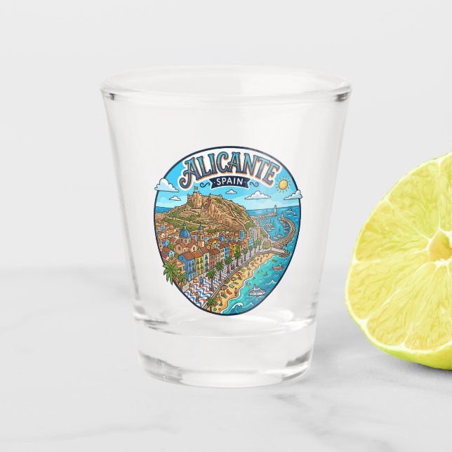 Alicante, Spanien Spanien Schnapsglas (Vorderseite)