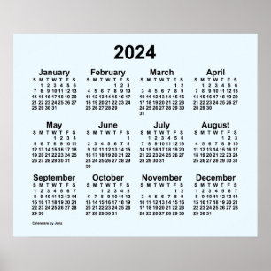 Alice 2024 Bleu calendrier de mur par Janz Poster