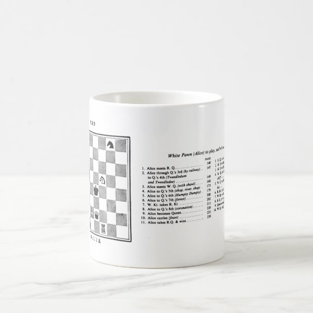 Alice À Travers La Mug D'Échecs En Verre (Centre)
