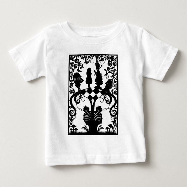 Alice à travers le T-shirt bébé en verre à l'air (Devant)
