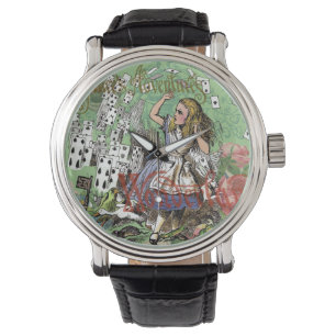 alice abenteuer karten wunderland verrückter hutma armbanduhr