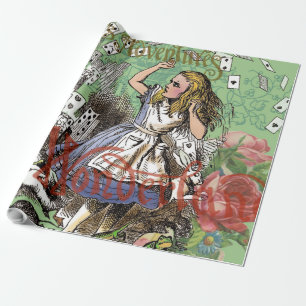 alice abenteuer karten wunderland verrückter hutma geschenkpapier