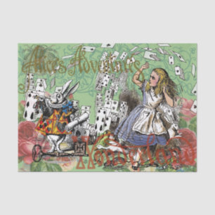 alice abenteuer karten wunderland verrückter hutma seidenpapier